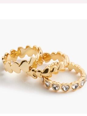 J. Crew Gold Heart Stackable Ring Trio